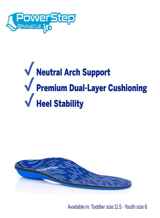PowerStep Pinnacle Junior Insoles, Children’s Maximum Cushioning Shoe Insert, Relief for Ankle, Knee & Foot Pain, Arch Support for Girls and Boys, Kids Unisex, Made in the USA (Youth 5) - Image 4